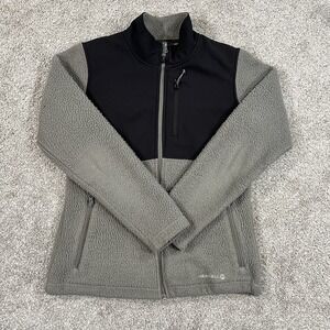 Merrell Jacket S Gray Black Sherpa Fleece Full Zip Outdoor Hiking Warm Soft Cozy